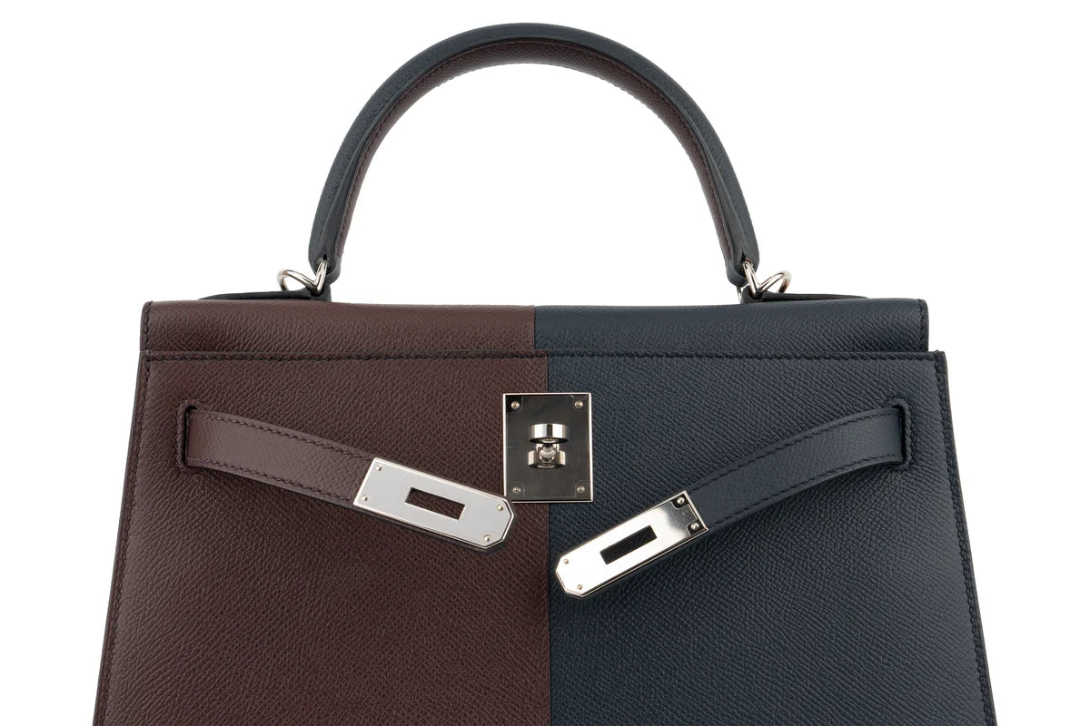 Hermès Kelly 28 Epsom Rouge / Indigo PHW