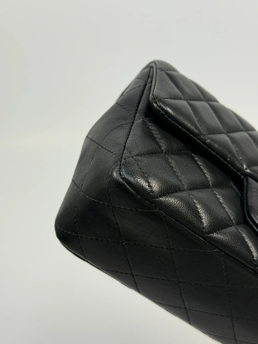 CHANEL MINI RECTANGLE IN BLACK LAMBSKIN SILVER HARDWARE