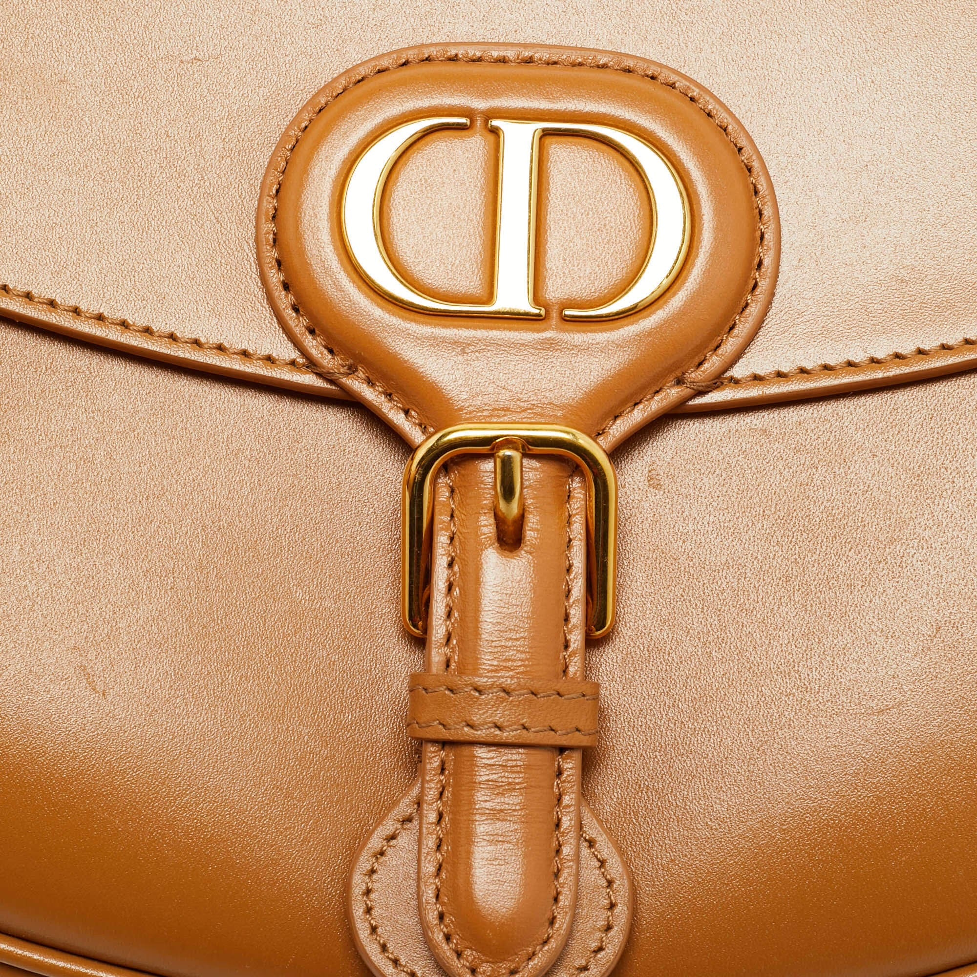 Dior Bobby Medium Tan Leather Crossbody Bag