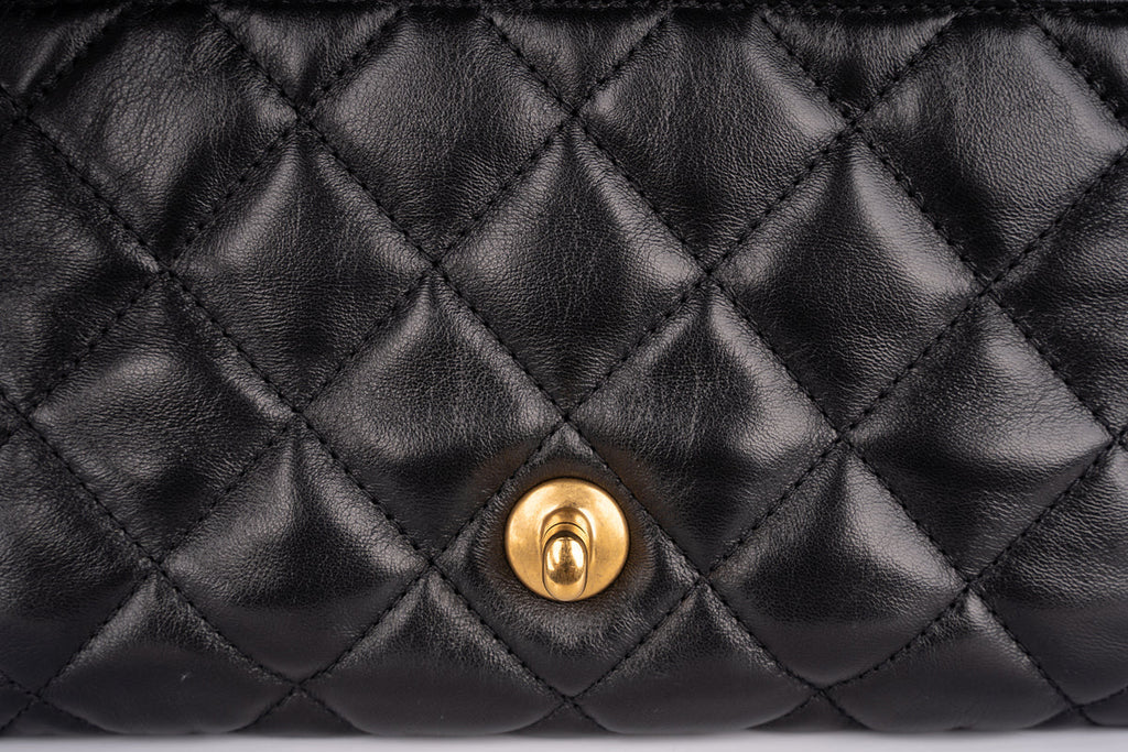 Chanel Accordion Crush Flap Black Lambskin GHW