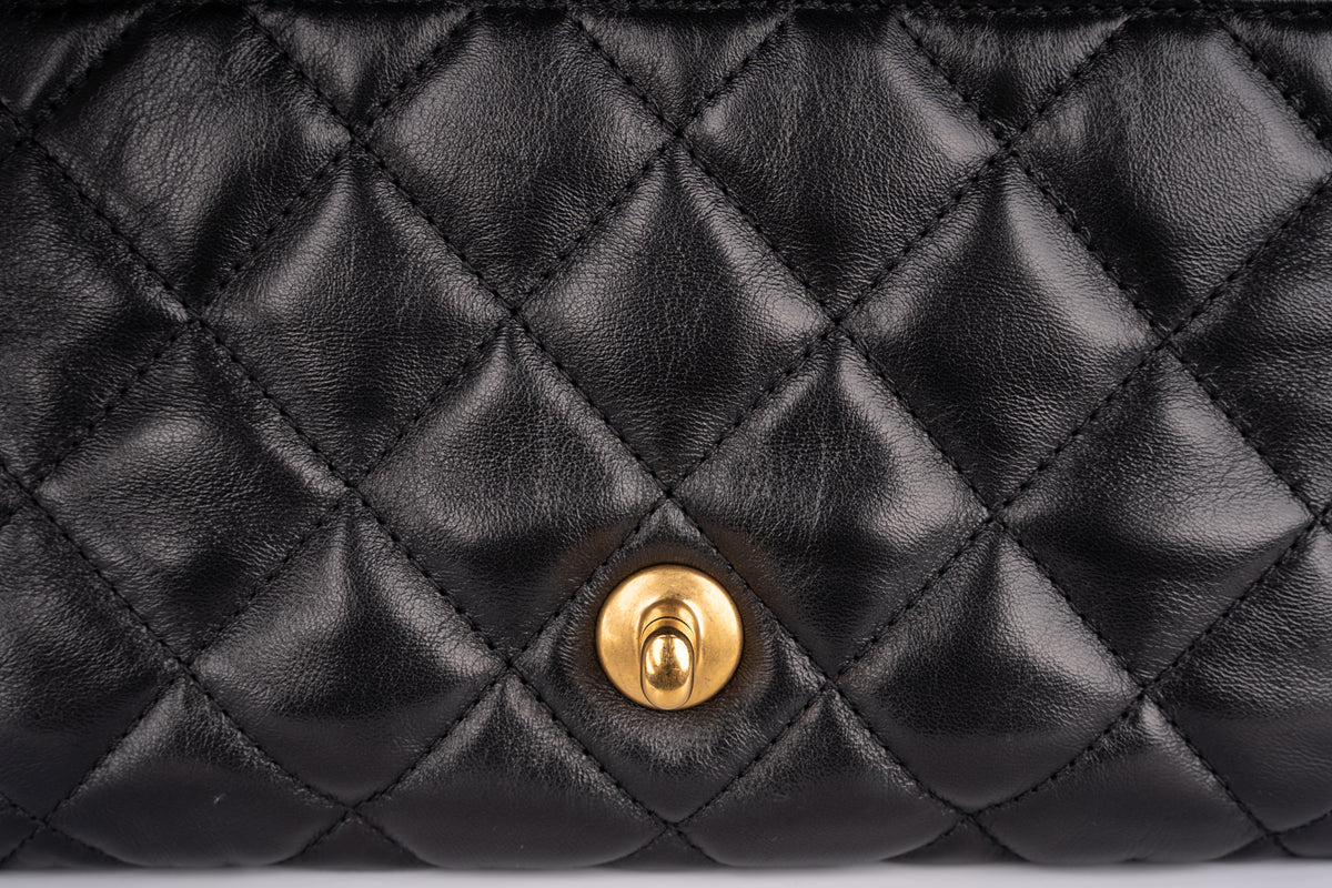 Chanel Accordion Crush Flap Black Lambskin GHW