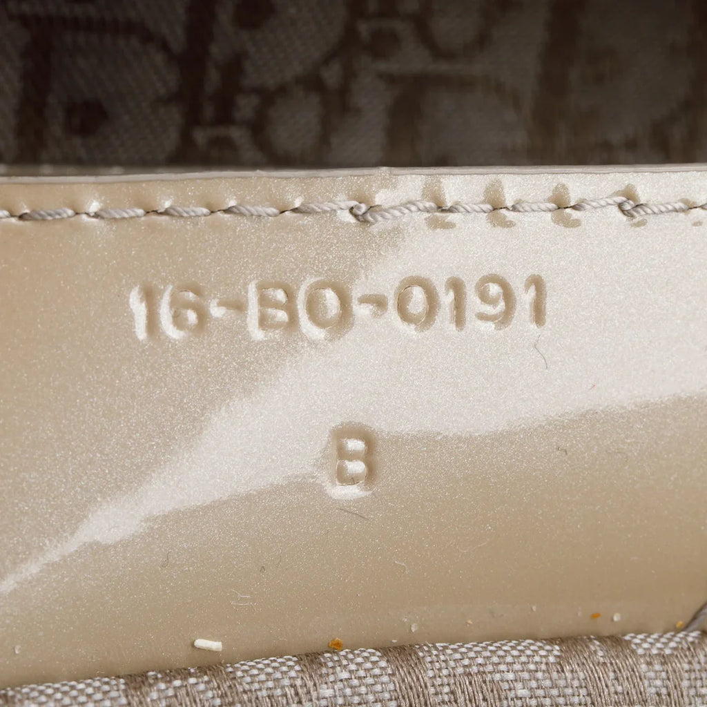 Christian Dior Beige Cannage Patent Leather Large Lady Dior