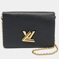 Louis Vuitton Twist Belt Black Epi Leather Chain Pouch