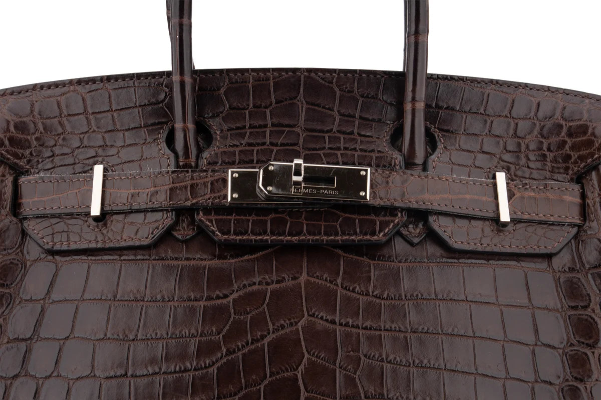 Hermès Birkin 30 Croc Niloticus Ebene PHW