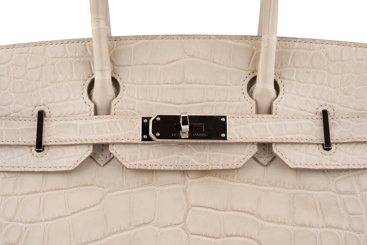 Hermès Birkin 30 Croc Beton PHW