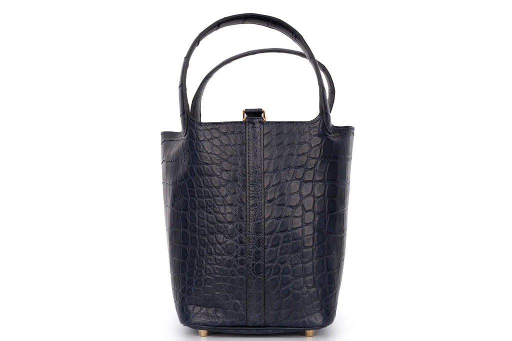 Hermès Picotin 18 Exotic Alligator Mississippiensis Bleu Indigo GHW