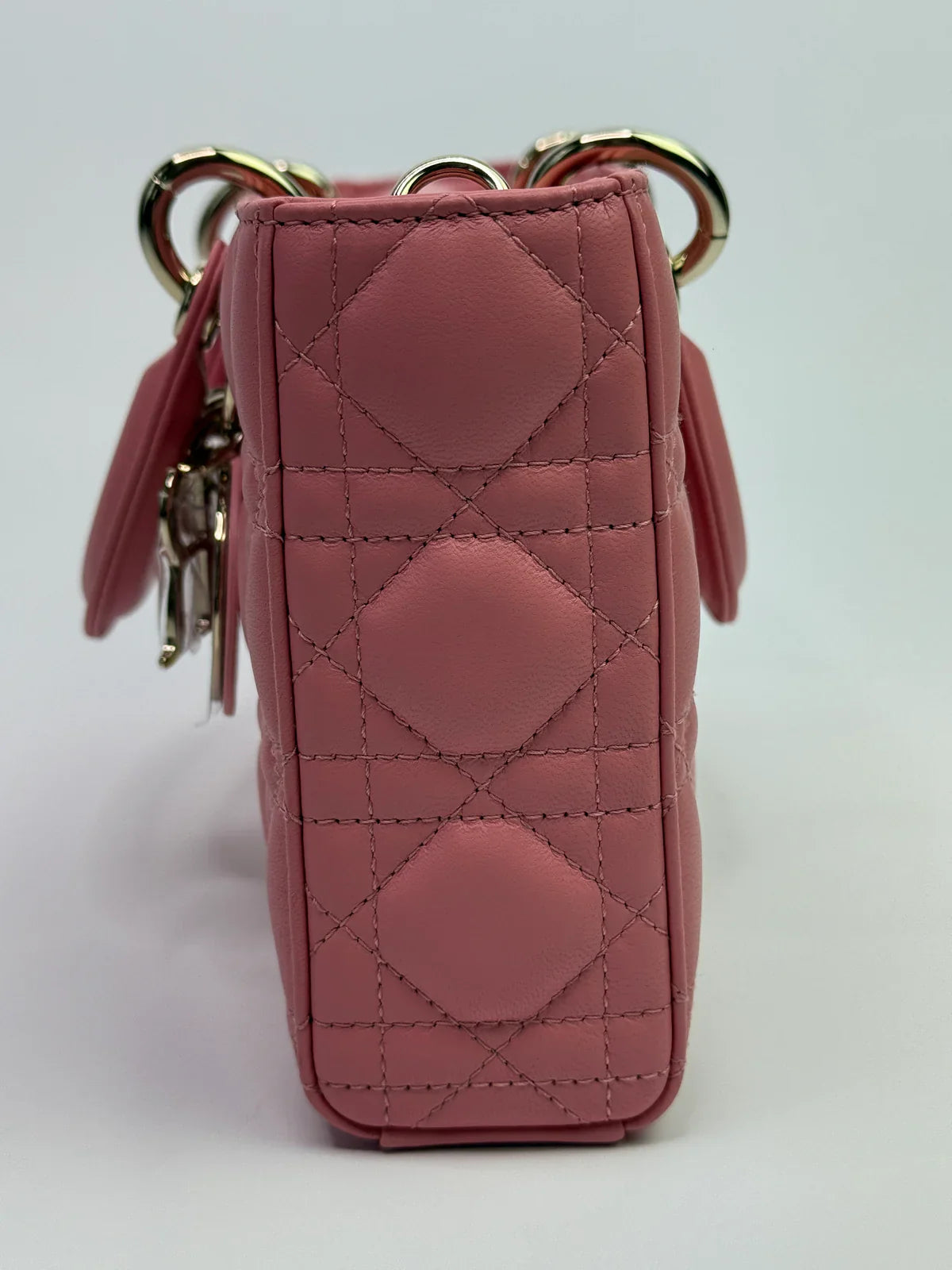 CHRISTIAN DIOR MEDIUM D-JOY IN PINK WITH PALE GOLD HARDWARE
