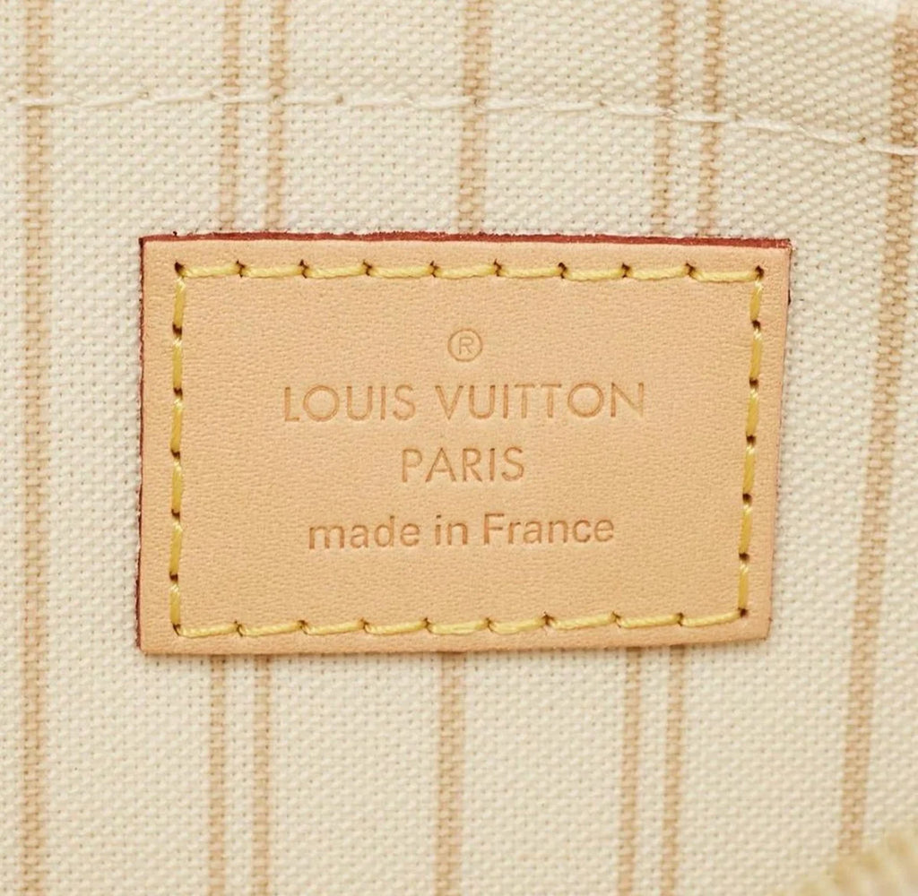 Louis Vuitton Neverfull White Coated Canvas Wristlet