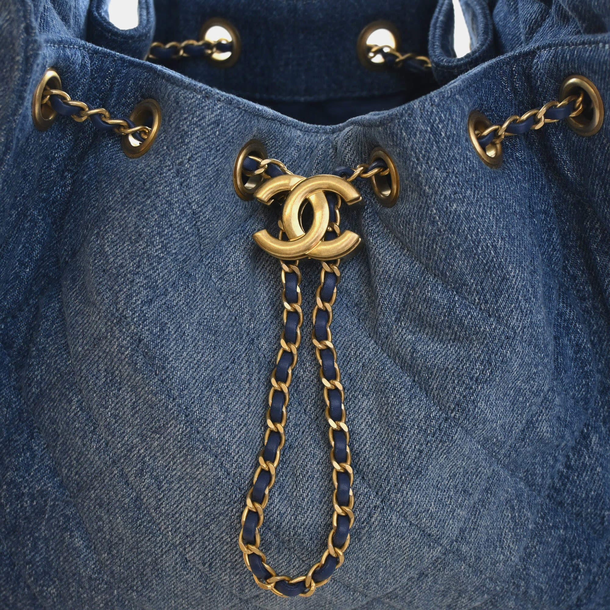Chanel Small 25 Blue Washed Denim Hobo Bag
