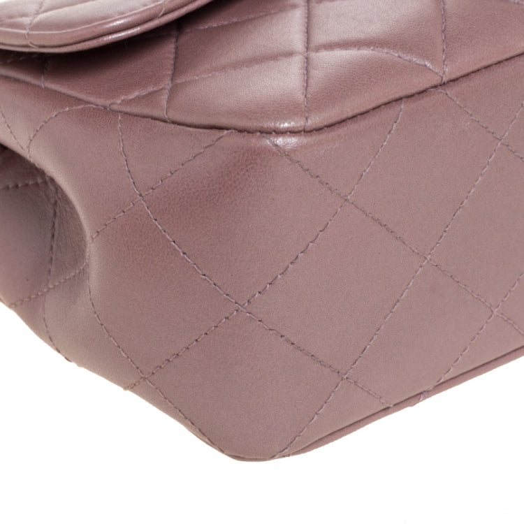 Chanel Metallic Pink Quilted Leather Extra Mini Classic Flap Bag