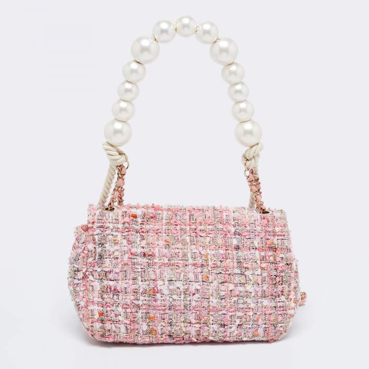 Chanel Pink Shearling Medium 19 Flap Shoulder Bag
