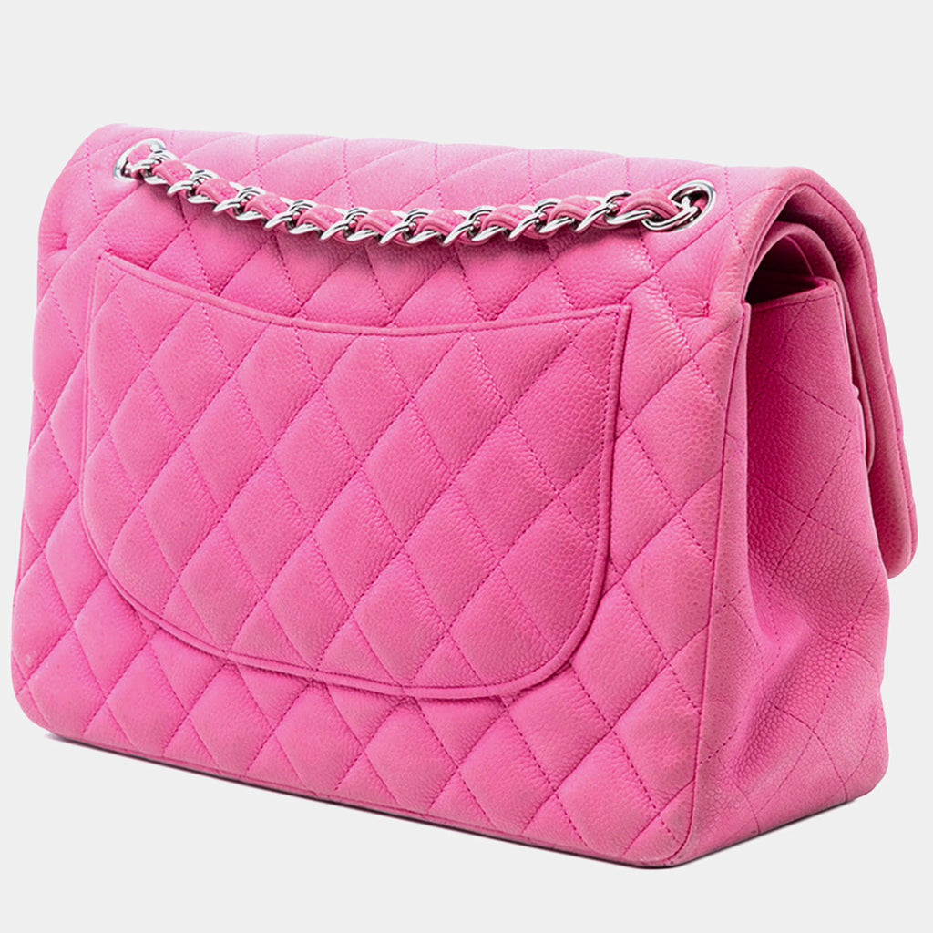 Chanel Pink Jumbo Classic Caviar Double Flap