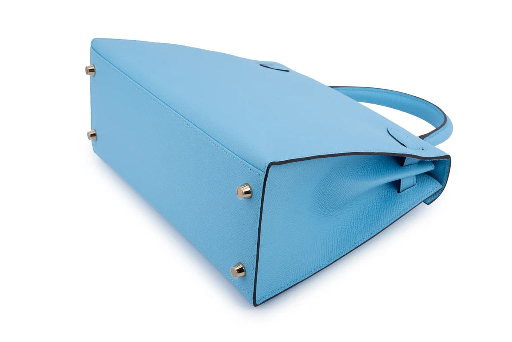 Hermès Kelly 28 Epsom Blue Celeste GHW