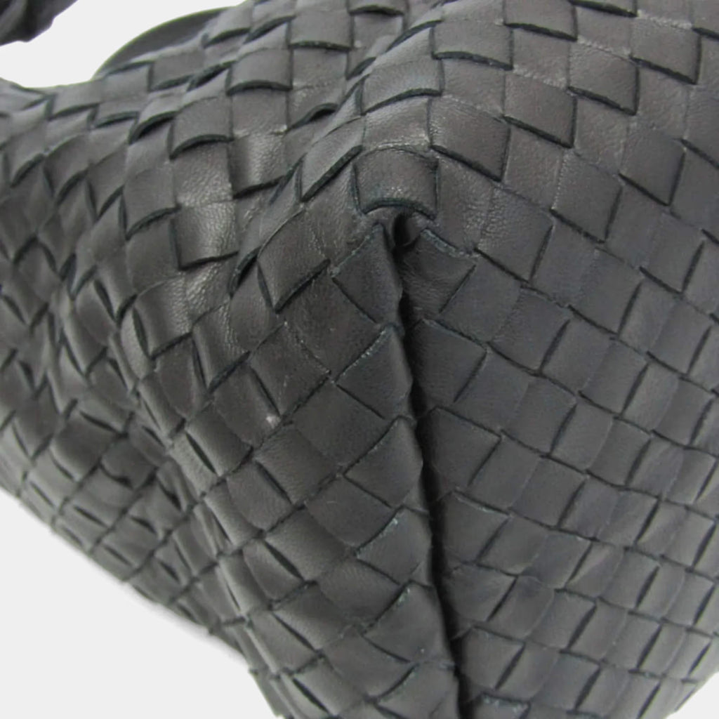 Bottega Veneta Intrecciato Medium Garda Bag Leather Handbag Black