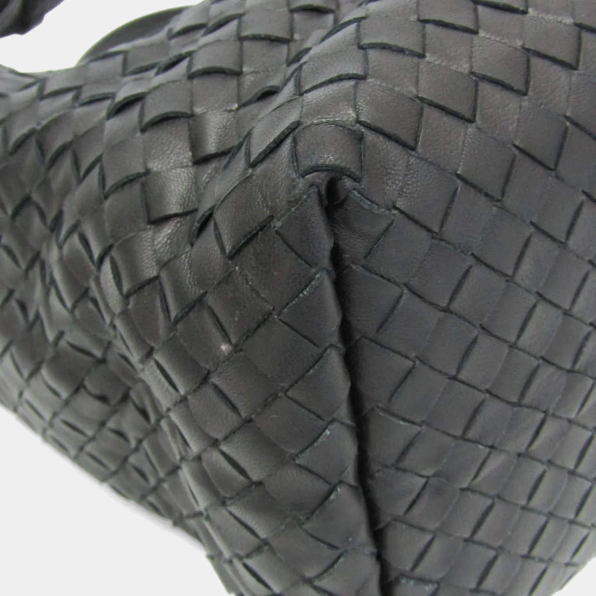 Bottega Veneta Intrecciato Medium Garda Bag Leather Handbag Black
