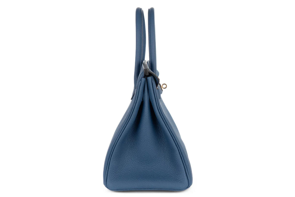 Hermès Birkin 30 Togo Bleu Tie PBHW