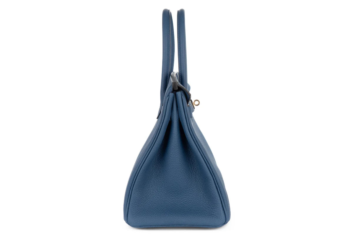Hermès Birkin 30 Togo Bleu Tie PBHW