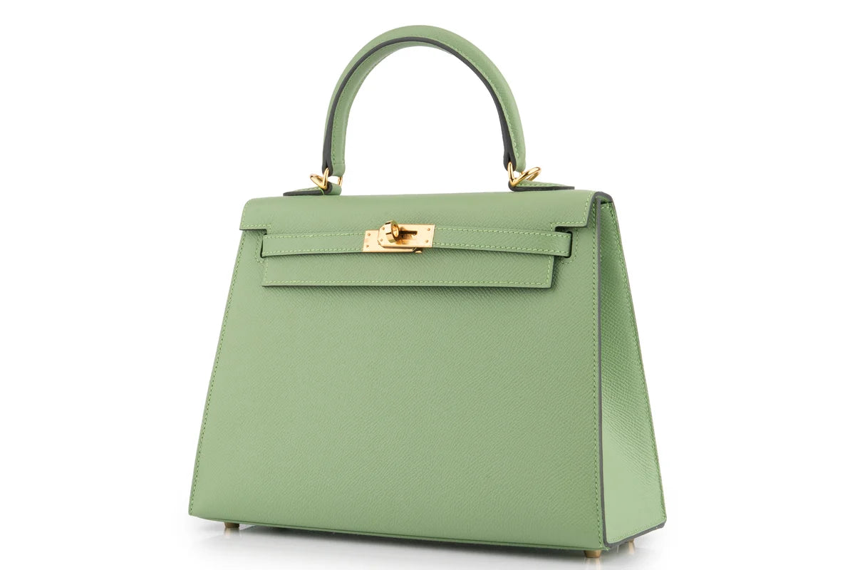 Hermès Kelly 25 Epsom Vert Criquet GHW