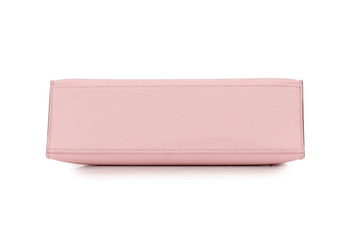 Hermès Kelly Pochette Swift Rose Sakura PHW
