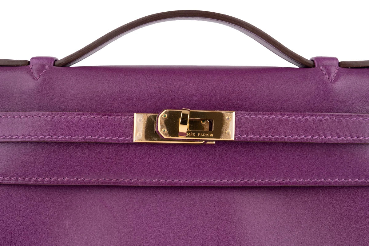 Hermès Mini Kelly Pochette Swift Anemone GHW