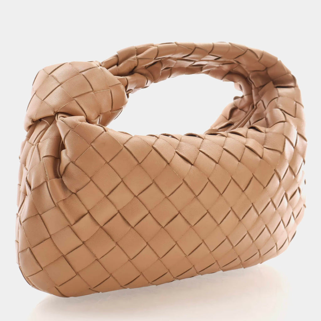 Bottega Veneta Mini Jodie Almond Lambskin Leather Top Handle Bag