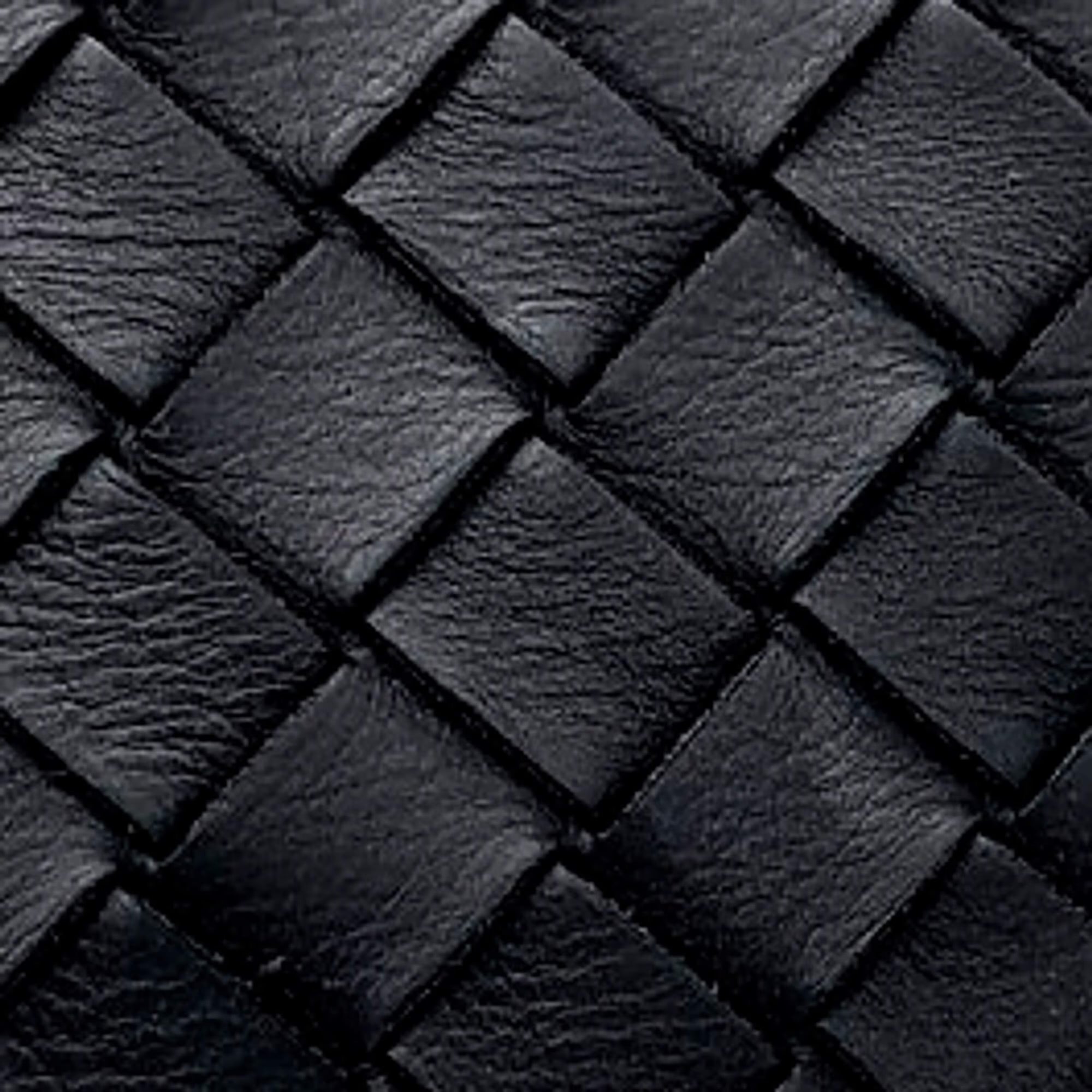 Bottega Veneta Black Leather Mesh Cutch
