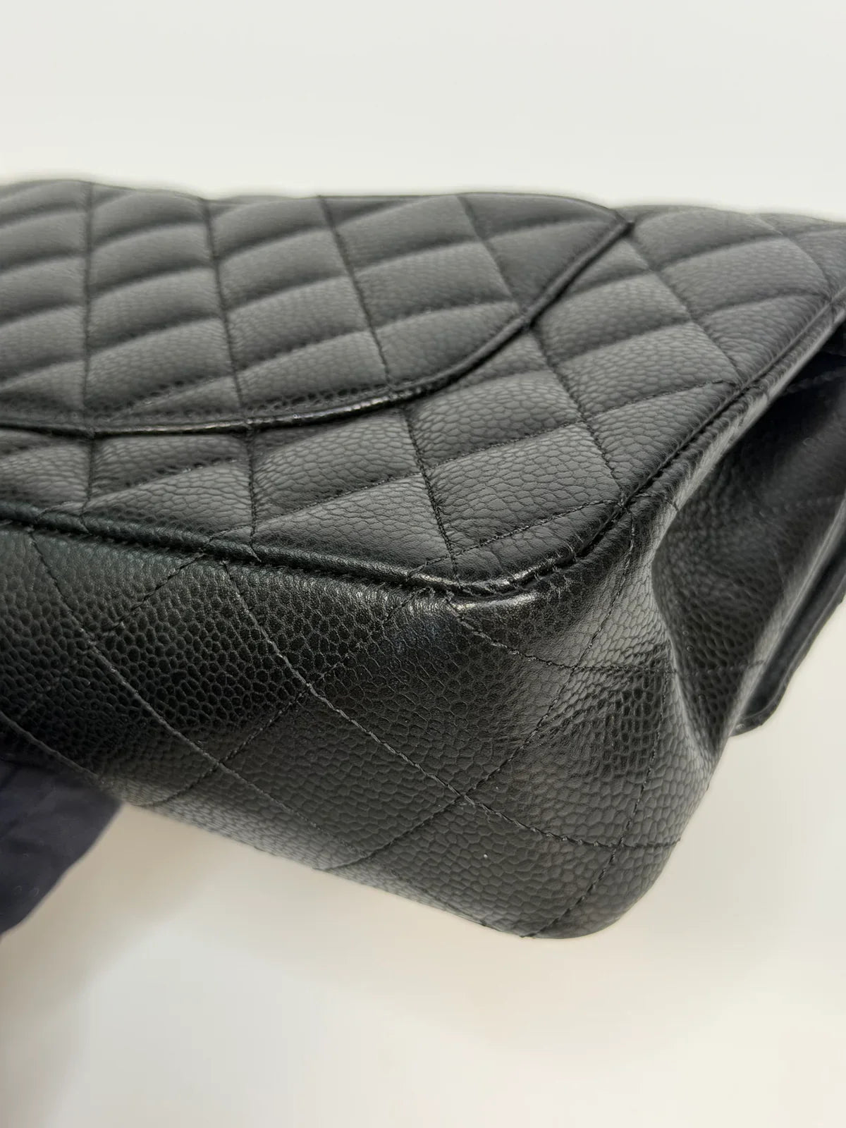 CHANEL MEDIUM CLASSIC DOUBLE FLAP BLACK CAVIAR LEATHER WITH GOLD HARDWARE