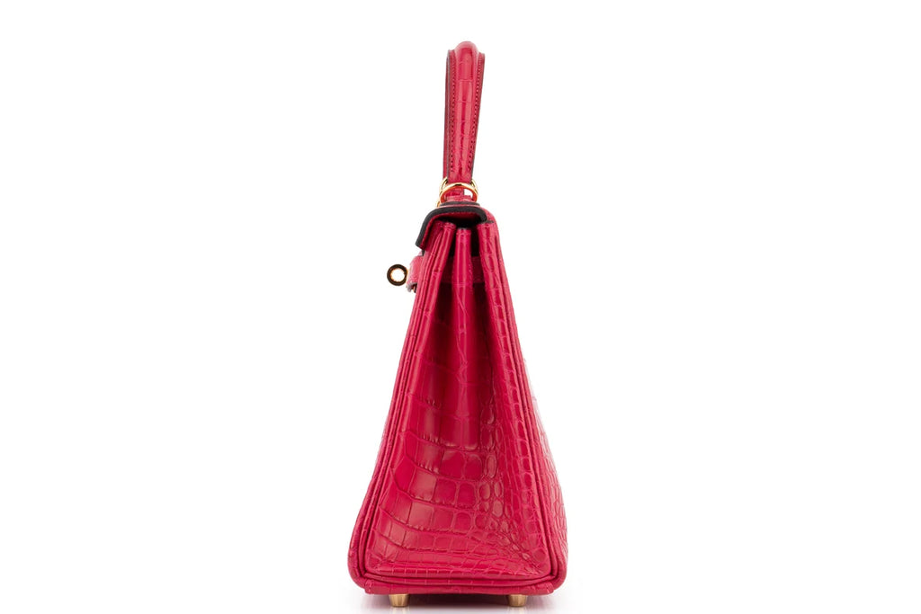 Hermès Kelly 25 Retourne Alligator Mississippiensis Matte Framboise GHW