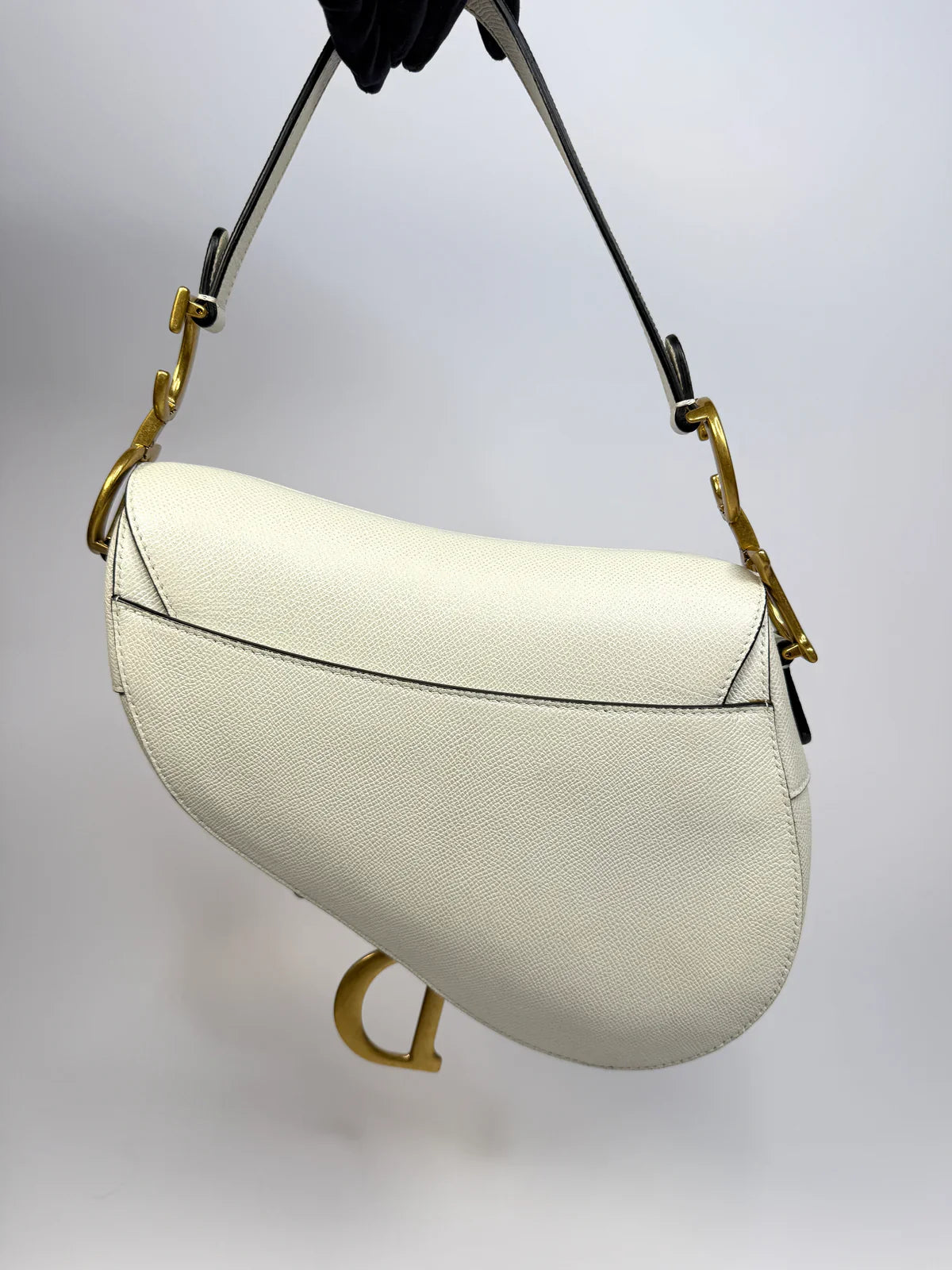 CHRISTIAN DIOR SADDLE BAG IN LATTE WITH GOLD HARDWARE