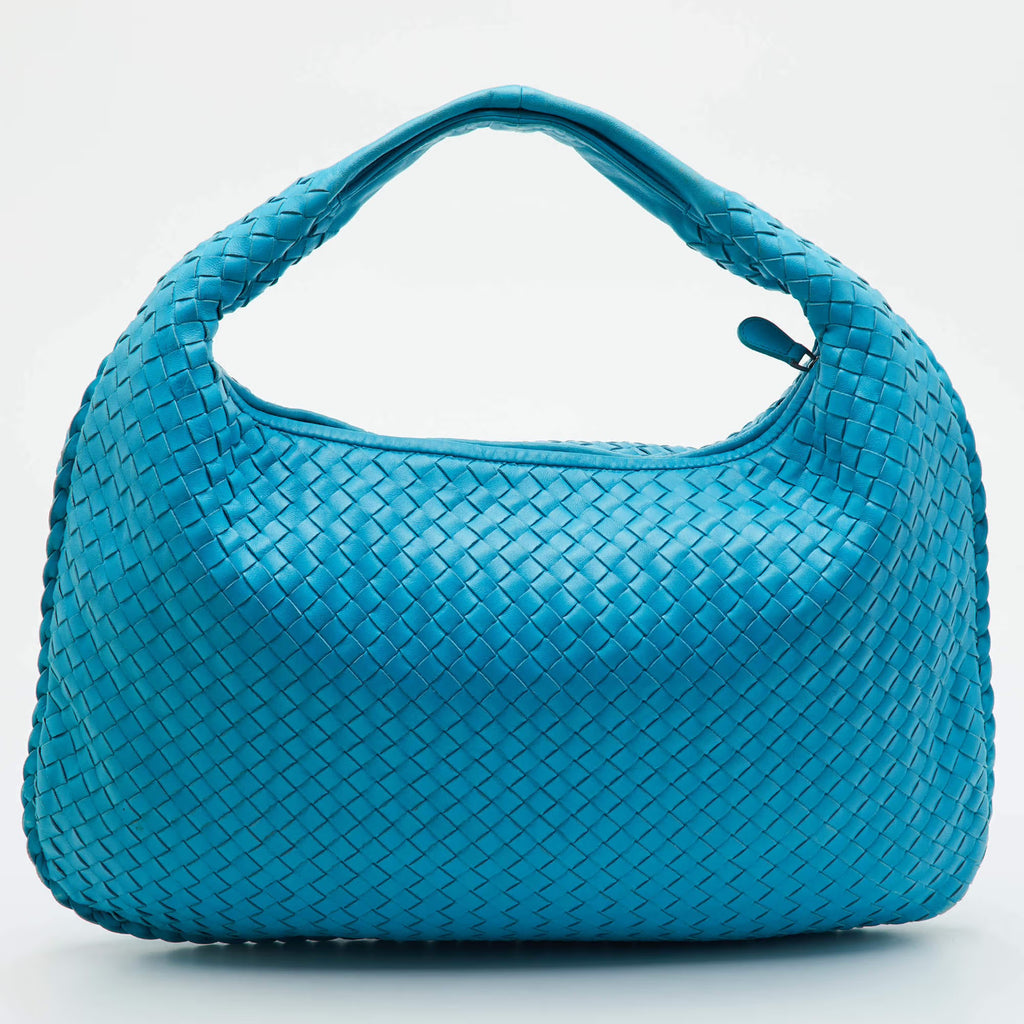 Bottega Veneta Veneta Light Blue Intrecciato Leather Hobo