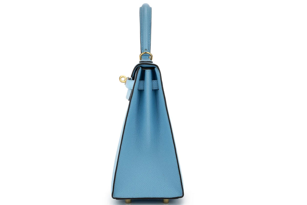 Hermès Kelly 25 Sellier Epsom Celeste GHW