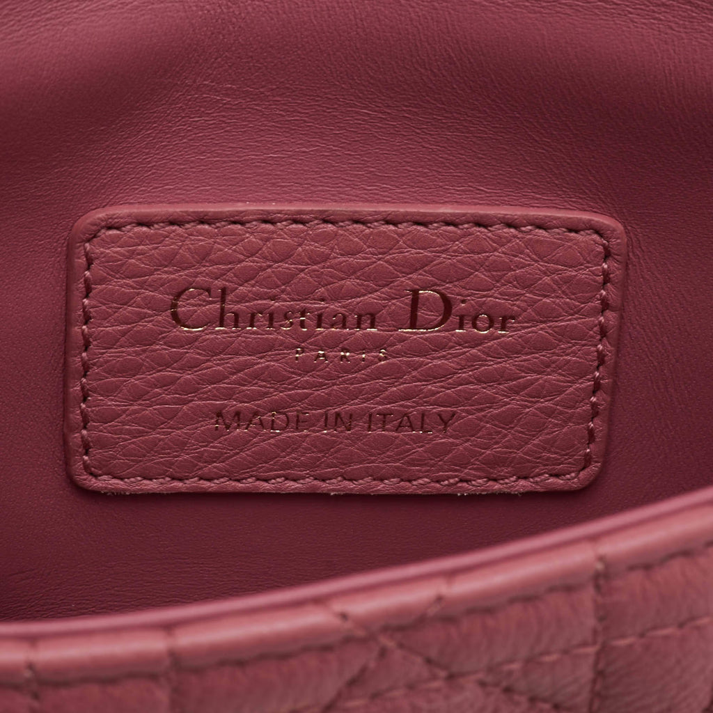 Dior Caro Micro Pink Cannage Leather Crossbody Bag