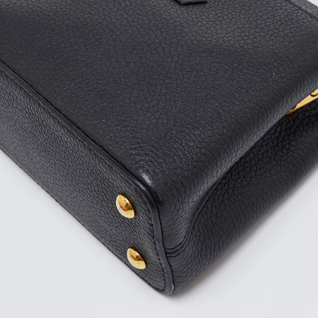 Louis Vuitton Capucines Mini Black Leather Bag