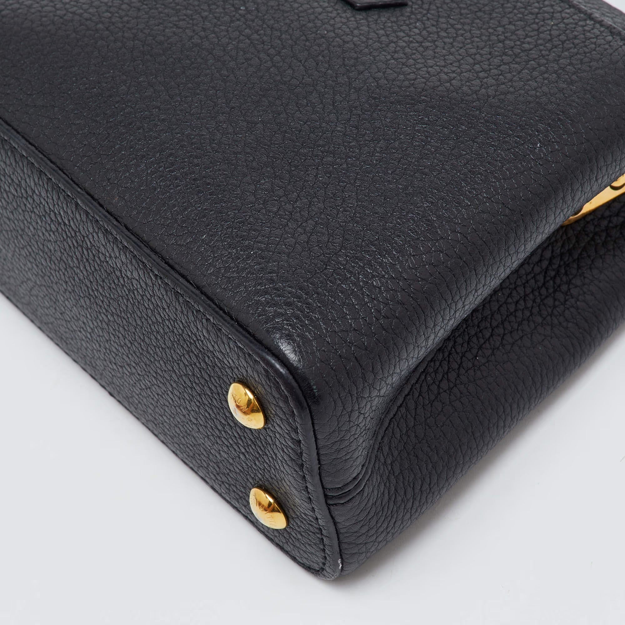 Louis Vuitton Capucines Mini Black Leather Bag