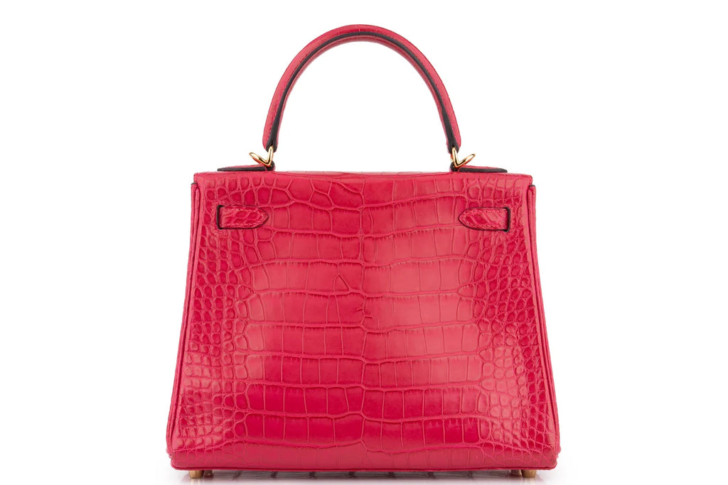 Hermès Kelly 25 Retourne Alligator Mississippiensis Matte Framboise GHW