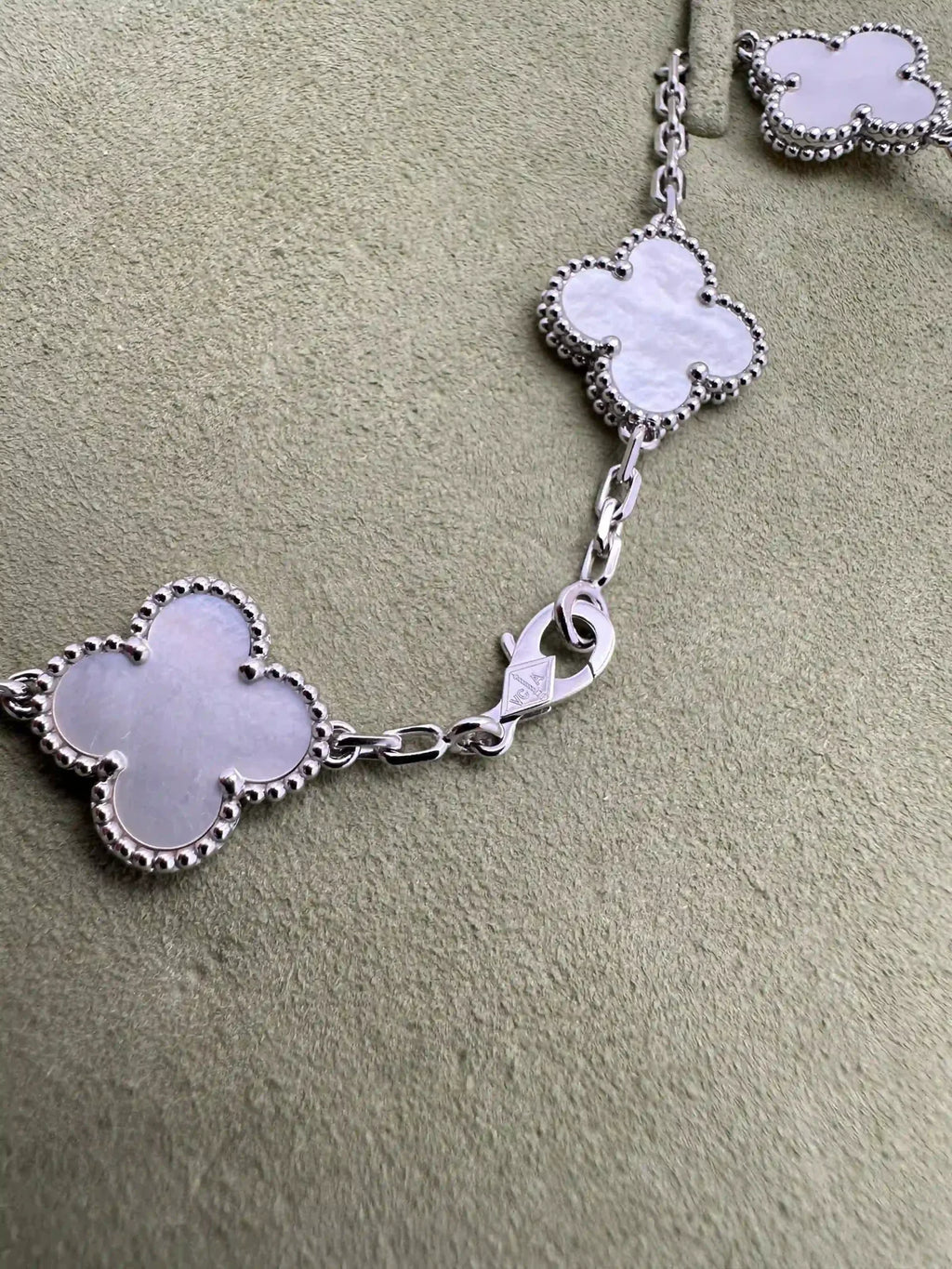 Van Cleef And Arpels Vintage Alhambra 10 Motifs Necklace White Mother Of Pearl