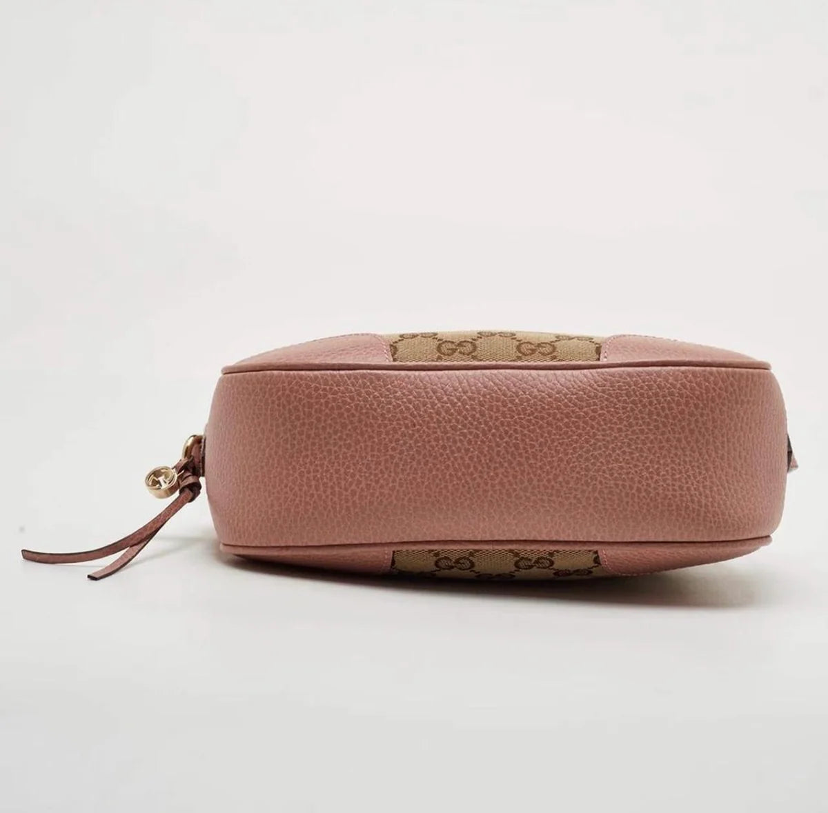Gucci Bree Mini Beige/Light Pink GG Canvas And Leather Camera Crossbody Bag