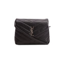 Saint Laurent Black Calfskin Y Quilted Monogram Toy Loulou Crossbody Bag