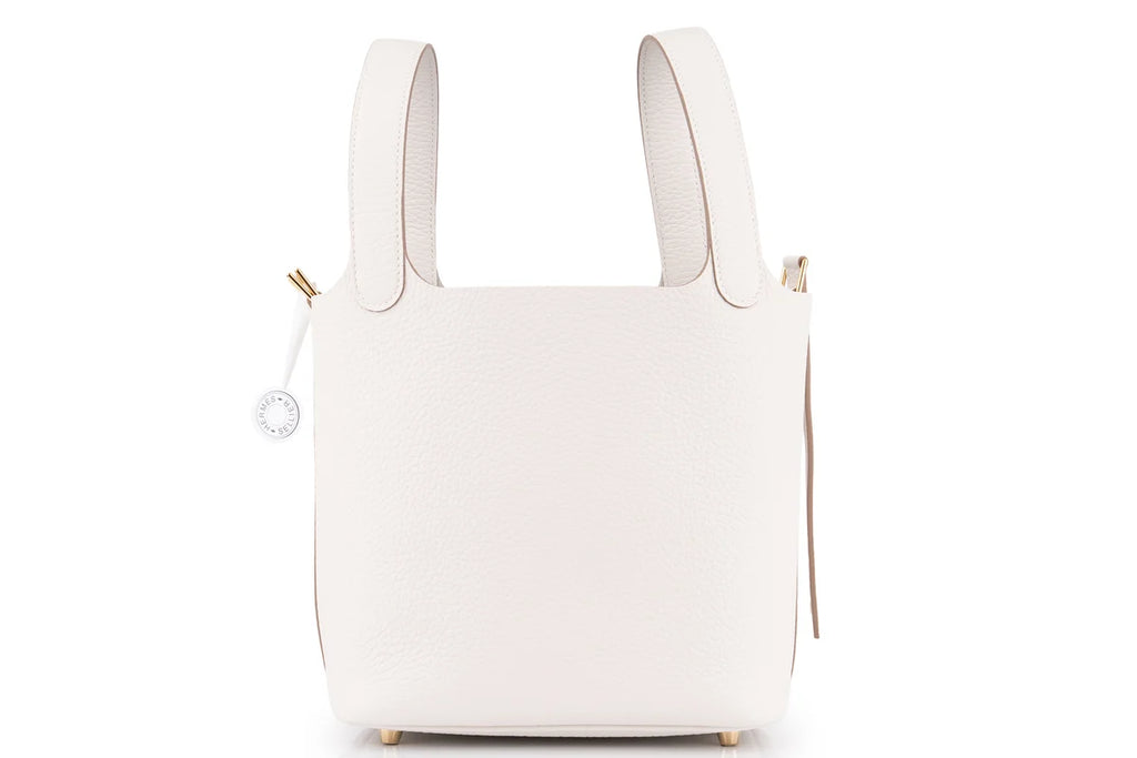 Hermès Picotin 18 Clemence Gris Pale GHW