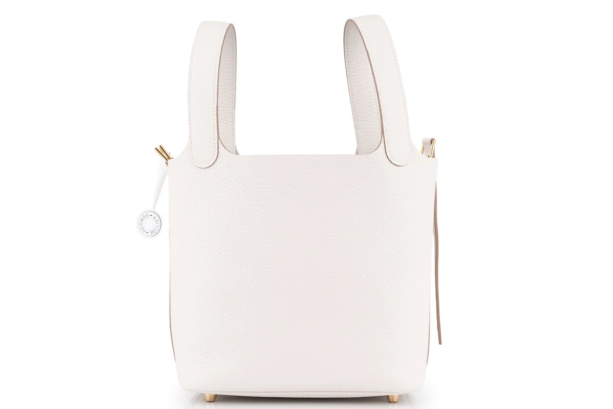Hermès Picotin 18 Clemence Gris Pale GHW