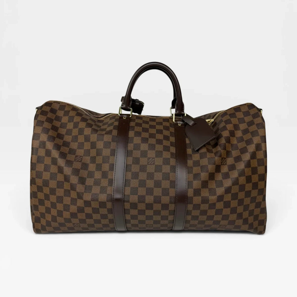LOUIS VUITTON KEEPALL 55 IN DAMIER EBENE GOLD HARDWARE