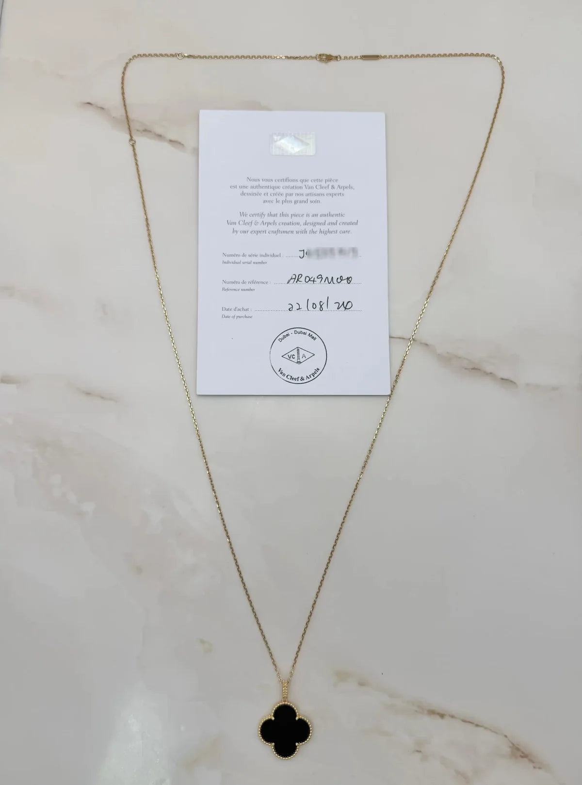 Van Cleef And Arpels Magic Alhambra Long Necklace Onyx