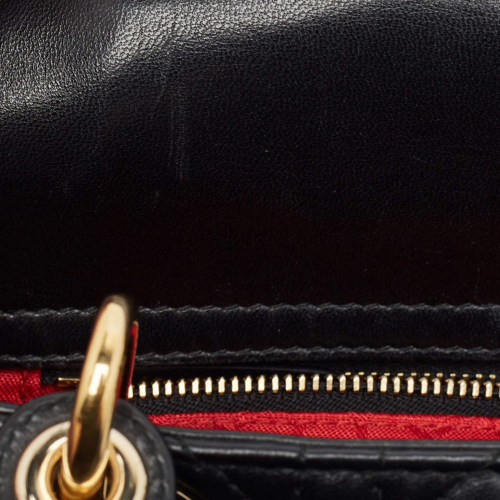 Dior Lady Dior Mini Black Cannage Leather Tote