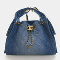 Chanel Small 25 Blue Washed Denim Hobo Bag