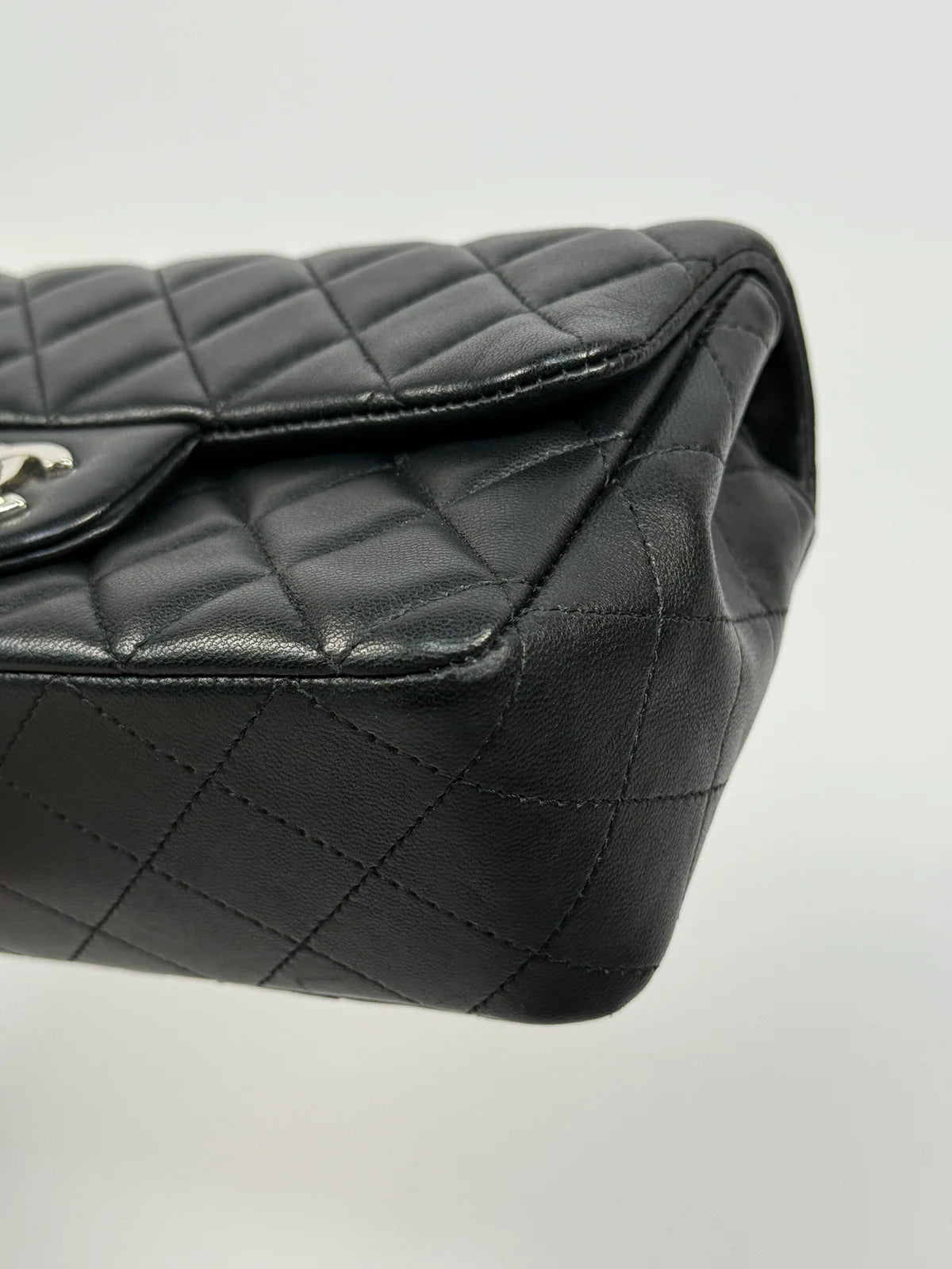 CHANEL MINI RECTANGLE IN BLACK LAMBSKIN SILVER HARDWARE