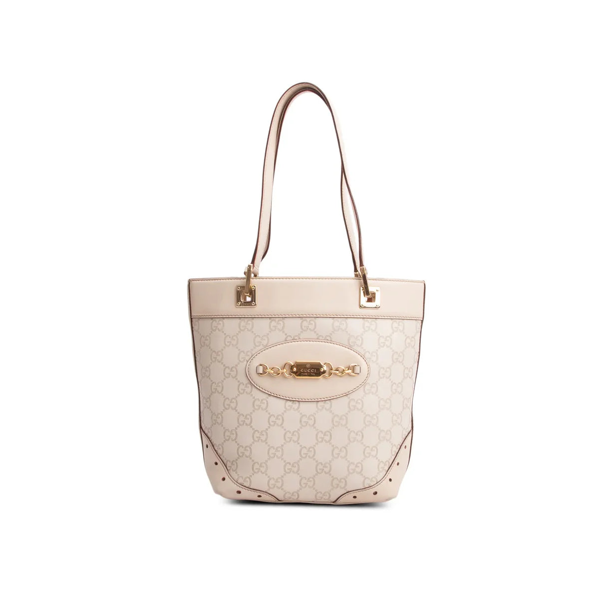 Gucci Cream Signature Small Punch Tote