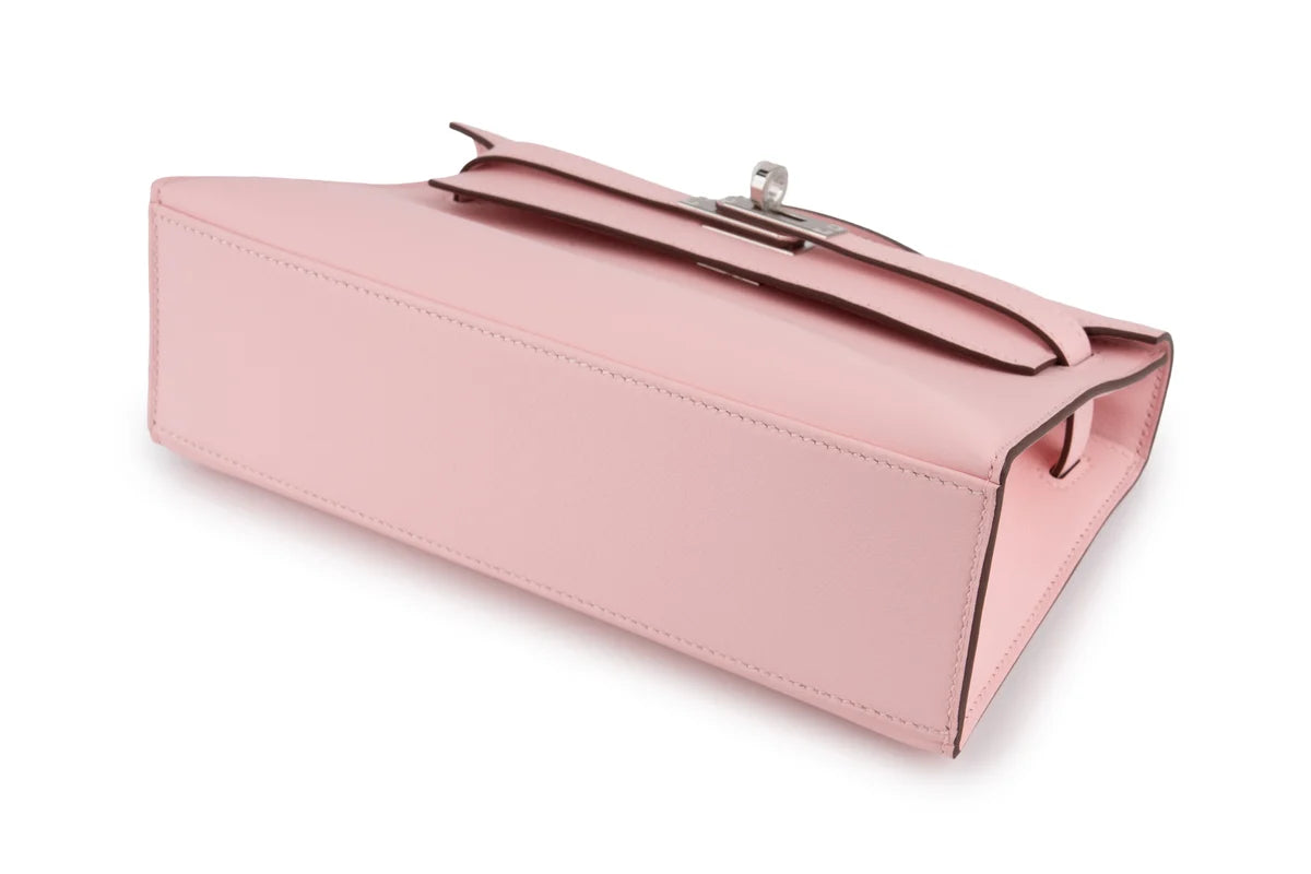 Hermès Kelly Pochette Swift Rose Sakura PHW
