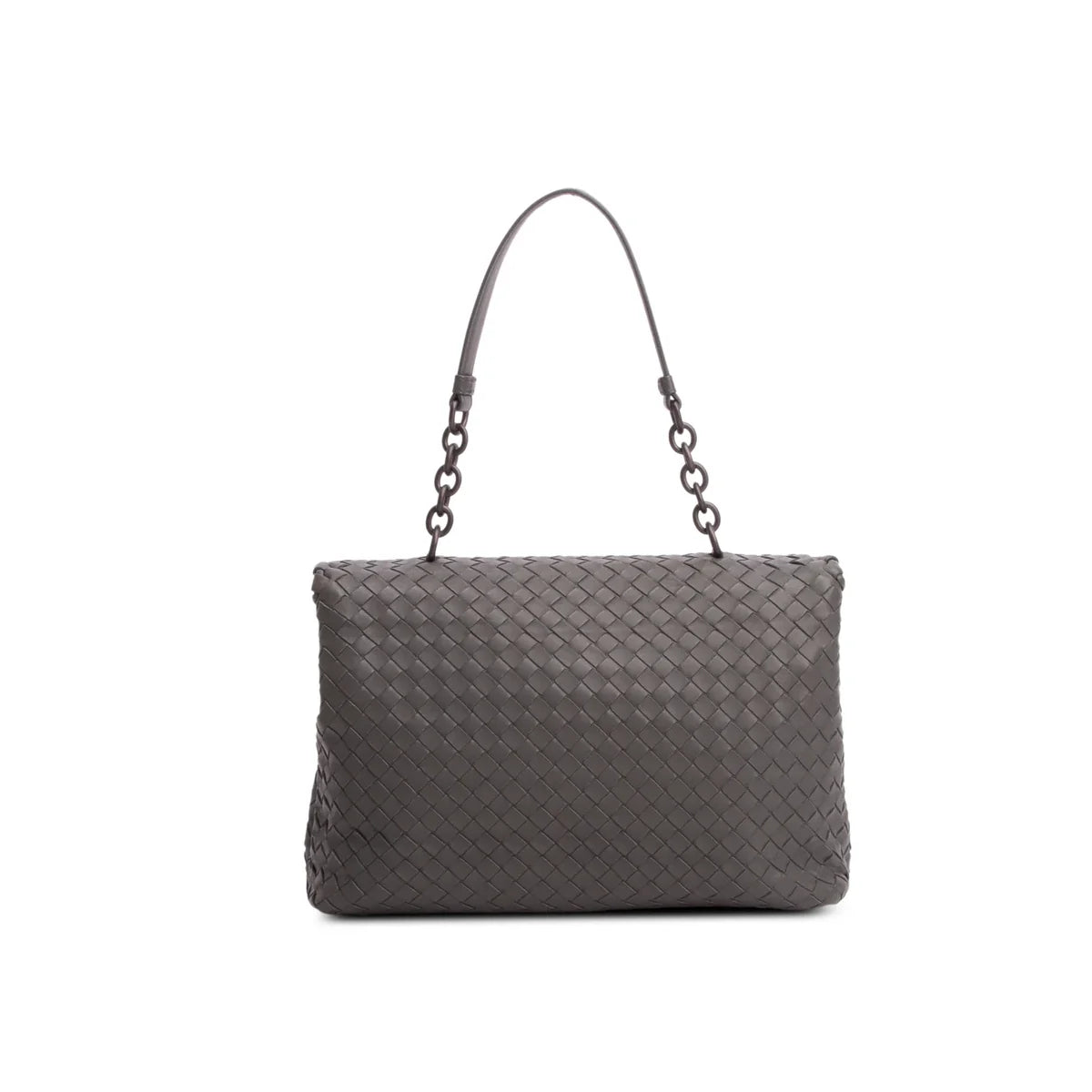 Bottega Veneta Grey Nappa Intrecciato Medium Olimpia Shoulder Bag