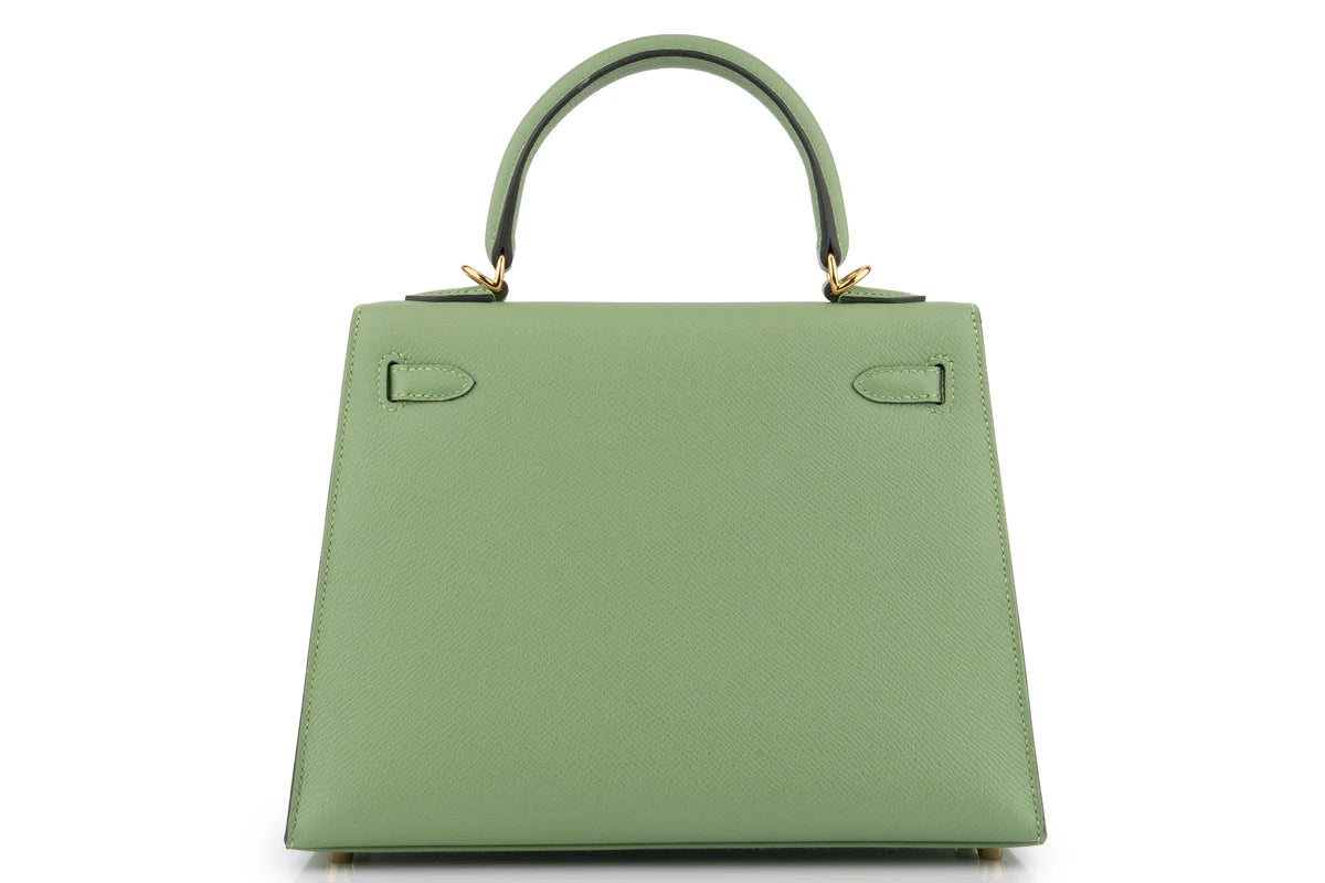 Hermès Kelly 25 Epsom Vert Criquet GHW