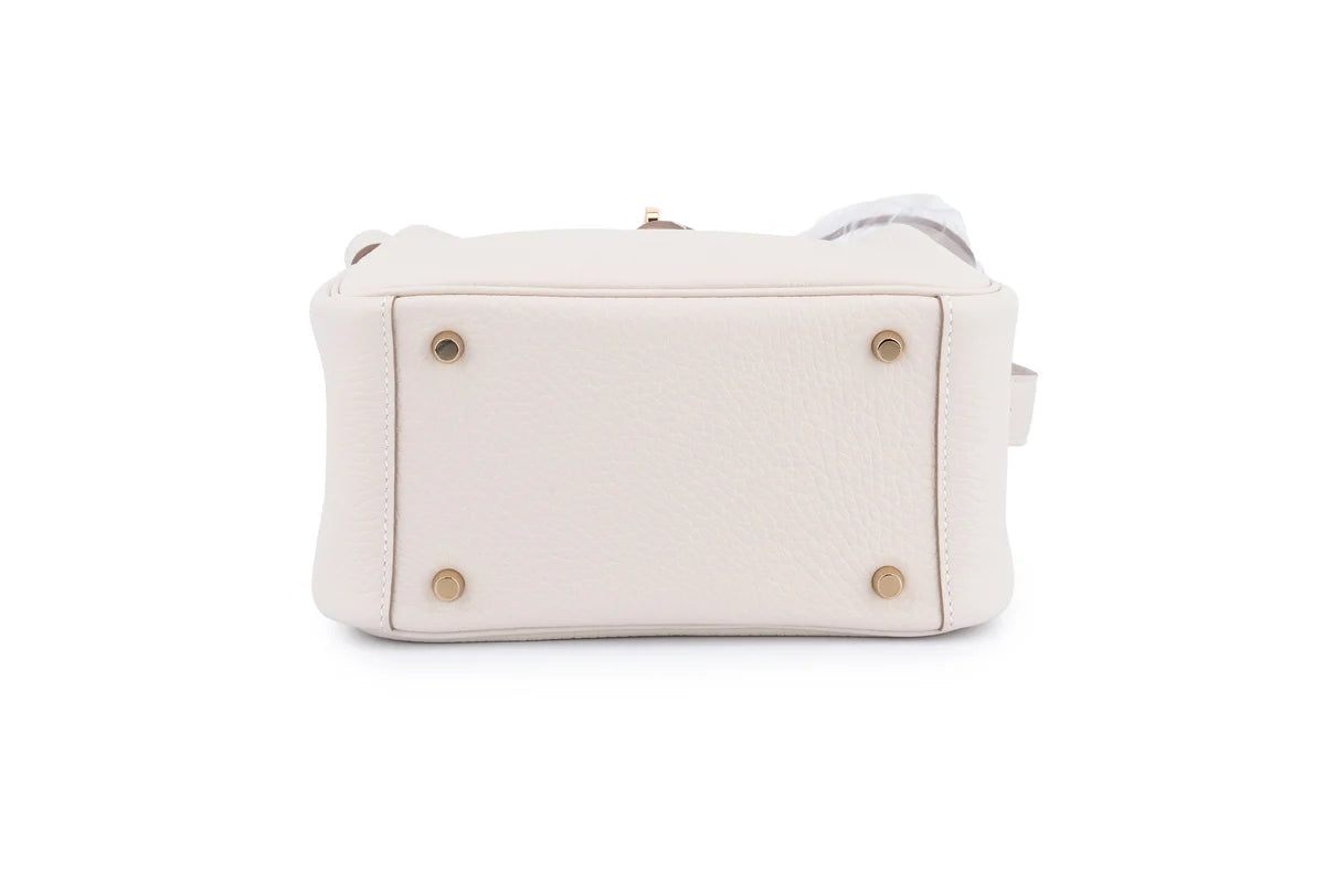 Hermès Mini Lindy Clemence Craie GHW